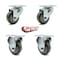 Service Caster 3 Inch Gray Polyurethane Wheel Swivel Top Plate Caster Set with 2 Rigid SCC SCC-20S314-PPUB-TP2-2-R-2 - alternate 7